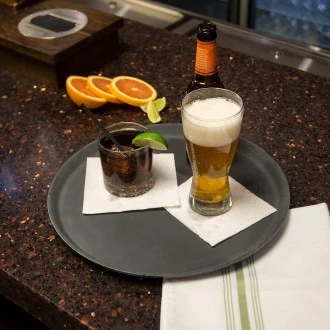 Neville Genware 11" Gengrip Non-Slip Round Tray, Black 