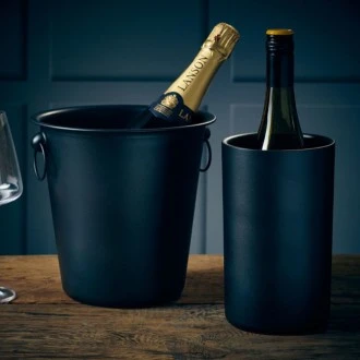 Neville Genware GenWare Metallic Black Wine Bucket