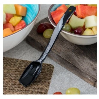 Neville Genware Polycarbonate Solid Salad Spoon, 8 inch, Black