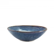 Neville Genware Terra Porcelain Aqua Blue Organic Bowl 22cm