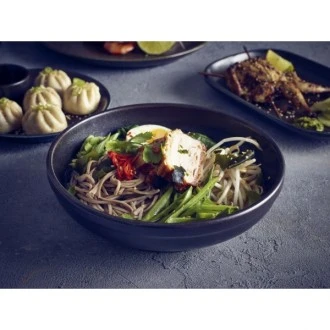 Neville Genware Terra Porcelain Black Coupe Bowl, 20cm 