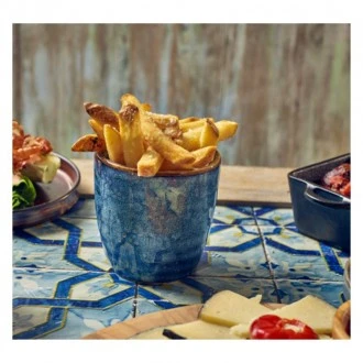Neville Genware Terra Porcelain Aqua Blue Chip Cup, 30cl/10.5oz