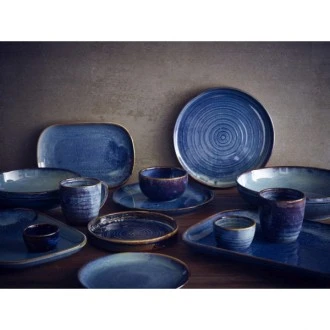 Neville Genware Terra Porcelain Aqua Blue Coupe Plate 19cm