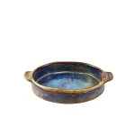 Neville Genware Terra Porcelain Aqua Blue Round Eared Dish, 14.6cm