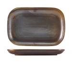 Neville Genware Terra Porcelain Rustic Copper Rectangular Plate, 29 x 19.5cm
