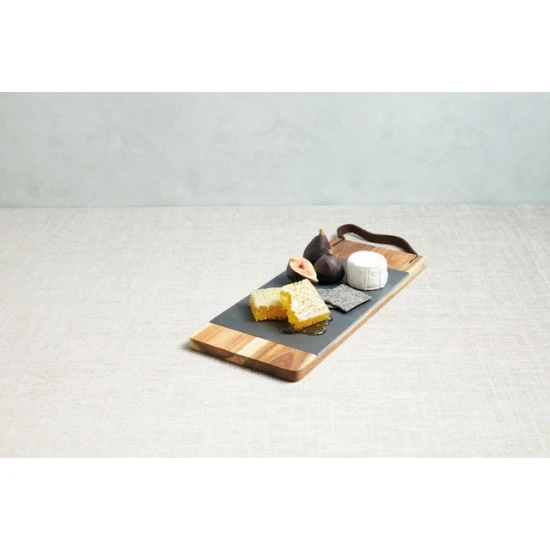 Artesà Wooden Tray with Leather Strap and Removable Slate Serving Platter, 47 x 16 cm (18.5" x 6½"), Metallic/Brown, ARTSERVLEATH Shop quality Artesà Wooden Tray with Leather Strap and Removable Slate Serving Platter, 47 x 16 cm (18.5" x 6½"), Metallic/Brown in Kenya from vituzote.com Shop in-store or online and get countrywide delivery!