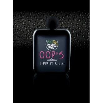 BarCraft Display of Neon Stainless Steel "Oops I did it a gin" Hip Flasks