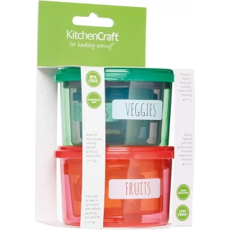 Healthy Eating Stacking Portion Control Pots - Seven ( 7) BPA Free plastic containers Multi-colour
