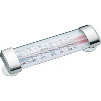 Kitchen Craft Plastic Fridge and Freezer Thermometer with Easy-Read Horizontal Display and Suction Cup