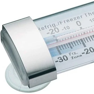 Kitchen Craft Plastic Fridge and Freezer Thermometer with Easy-Read Horizontal Display and Suction Cup