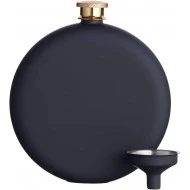 Barcraft Luxury Stainless Steel Hip Flask with Decanting Funnel, Black, 350ml