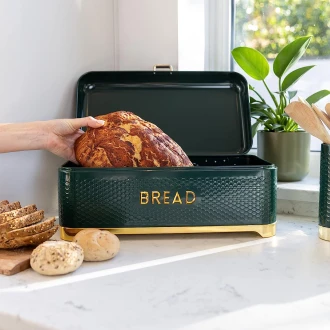 Lovello Textured Large Bread Bin, Hunter Green