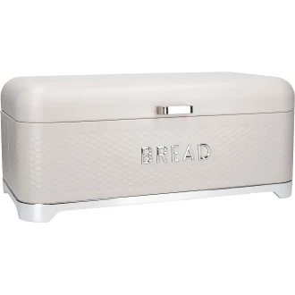 Lovello Textured Large Bread Bin, Latte Cream