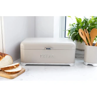 Lovello Textured Large Bread Bin, Latte Cream