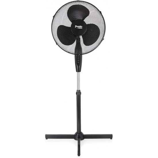 Presto by Tower Pedestal Fan with 3 Speeds, Adjustable Height, Oscillation, 16”, 40W, Black, PT633000B Shop quality Presto by Tower Pedestal Fan with 3 Speeds, Adjustable Height, Oscillation, 16”, 40W, Black in Kenya from vituzote.com Shop in-store or online and get countrywide delivery!