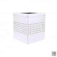 Zuri Cold-rolled Steel Waste Dust Bin with Plastic insert, White Finish, 21 litres