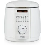 Presto By Tower One Person Deep Fat Fryer, Adjustable Thermostat 80-190°C, Power Indicator Light, , 350 g 1 Litre, White