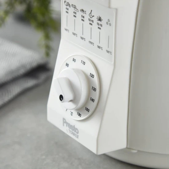 Presto By Tower One Person Deep Fat Fryer, Adjustable Thermostat 80-190°C, Power Indicator Light, , 350 g 1 Litre, White, PT17049WHT Shop quality Presto By Tower One Person Deep Fat Fryer, Adjustable Thermostat 80-190°C, Power Indicator Light, , 350 g 1 Litre, White in Kenya from vituzote.com Shop in-store or online and get countrywide delivery!