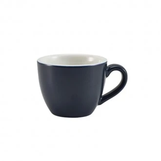 Neville GenWare Porcelain Matt Blue Bowl Shaped Cup 90ml/ 9cl/3oz
