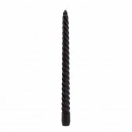 Candlelight Twisted Candle,  Black, Set of 4