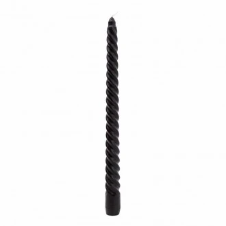 Candlelight Twisted Candle,  Black, Set of 4