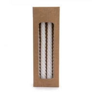 Candlelight Twisted Candles in White Boxed Set of 4