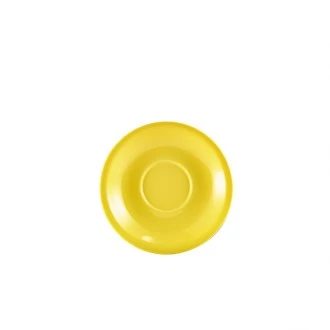 Neville Genware Porcelain Yellow Saucer 13.5cm, Well Size 5cm