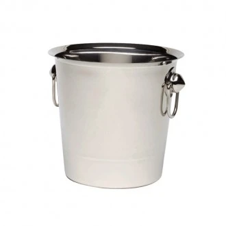 Neville GenWare Stainless Steel Wine Bucket With Ring Handles, 4 Litre Capacity
