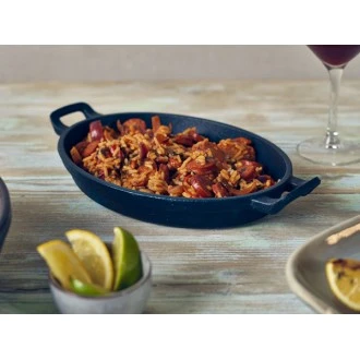 Neville Genware Cast Iron Oval Eared Dish - Length: Dish 24 cm