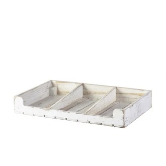 Neville Genware White Wash Wooden Display Crate (53 x 32 x 8cm (L x W x H)