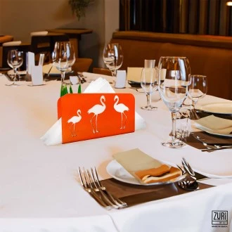 Zuri Elegance Flamingo-Inspired Stylish Trio Serviette Holder-Orange 