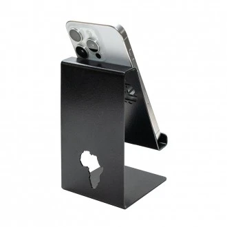 Zuri Mobile Phone Holder, Matt Black, Africa Map