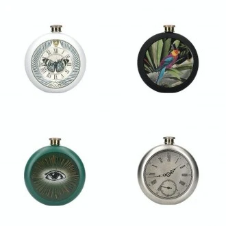 BarCraft 240ml Stainless Steel Hip Flasks - Assorted