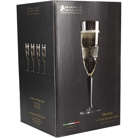 Maxwell & Williams Verona Set of Four Champagne Flutes 150ml, JQ0003 Shop quality Maxwell & Williams Verona Set of Four Champagne Flutes 150ml in Kenya from vituzote.com Shop in-store or online and get countrywide delivery!