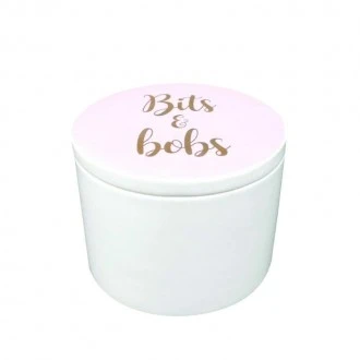Candlelight Bits and Bobs Lidded Trinket Dish, Pink and Rose Gold, 10.5cm 
