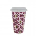 Candlelight Hugs & Kisses Travel Mug, Pink and Gold, 15cm
