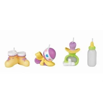 Wilton Baby Shower 4-Piece Candle Set, 2 inches height