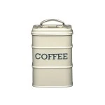 Living Nostalgia Steel Coffee Storage Tin, Cream