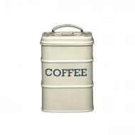 Living Nostalgia Steel Coffee Storage Tin, Cream