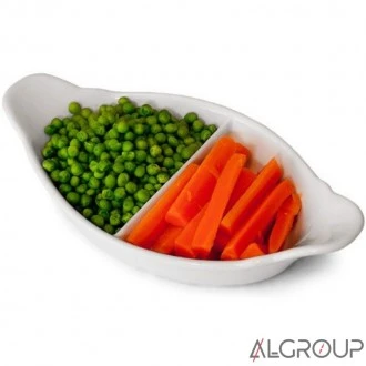 Neville Genware Divided Vegetable Dish 32cm/12.5" 31.5 x 15.5 x 6.5 x 4cm (L x W x H to ear x H to middle)