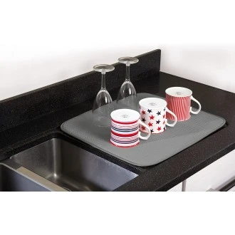 Kitchen Craft Super Absorbent Dish Drying Mat, Grey, 45 x 40 cm