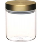 MasterClass Airtight Small Glass Food Storage Jar with Brass Lid, 700ml