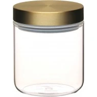 MasterClass Airtight Small Glass Food Storage Jar with Brass Lid, 700ml