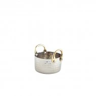 Neville Genware Mini Hammered Stainless Steel Casserole Dish, 8.2 x 5cm