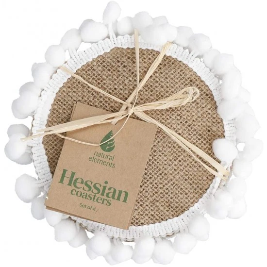 Natural Elements Hessian Drink Coasters Set, 4 Pack of Woven Jute Mats, NECTHESPK4 Shop quality Natural Elements Hessian Drink Coasters Set, 4 Pack of Woven Jute Mats in Kenya from vituzote.com Shop in-store or online and get countrywide delivery!