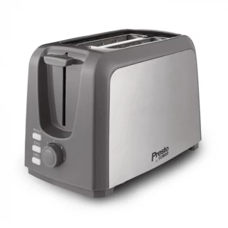Tower Presto 750W 2 Slice Brushed Toaster, Stainless Steel 