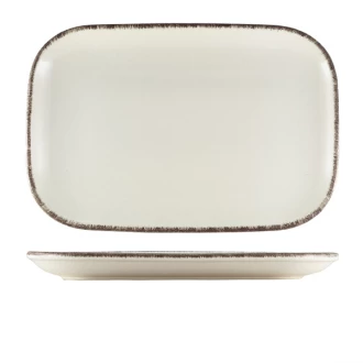 Neville Genware Terra Stoneware Sereno Grey Rectangular Plate, 34.5 x 23.5cm