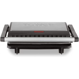 Tower Panini Grill Cerastone Stainless Steel, 750 Watts
