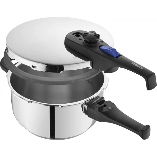 Shop quality Tower Express Pressure Cooker with Bakelite Lid Lock System, Visual Pressure Indicator, 4 Litre, Stainless Steel in Kenya from vituzote.com Shop in-store or online and get countrywide delivery!