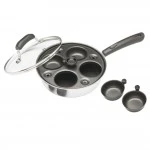 Kitchen Craft Aluminium Coated Carbon Steel Four Hole Egg Poacher